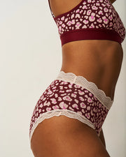 Stripe & Stare High Rise Knicker - Rouge Leopard