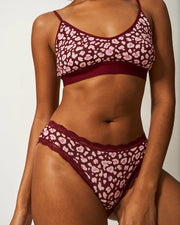 Stripe & Stare Tee Shirt Bra - Rouge Leopard