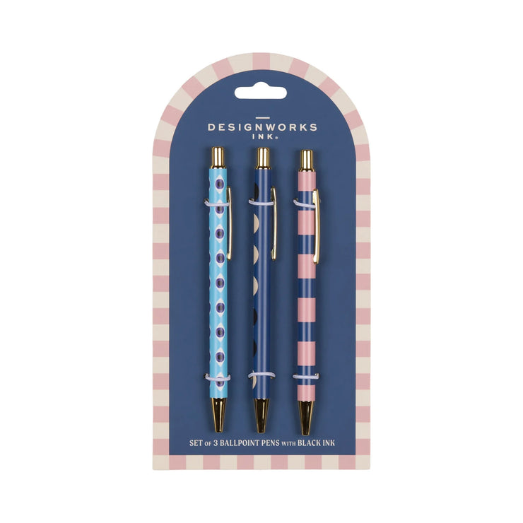A Dopo Set of 3 Pens - Eye, Moon, Stripe