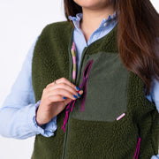 Billybelt Women's Sleeveless Sherpa Gilet - Khaki