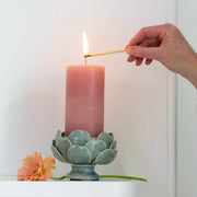 Artichoke Pillar Candle Holder - Sage