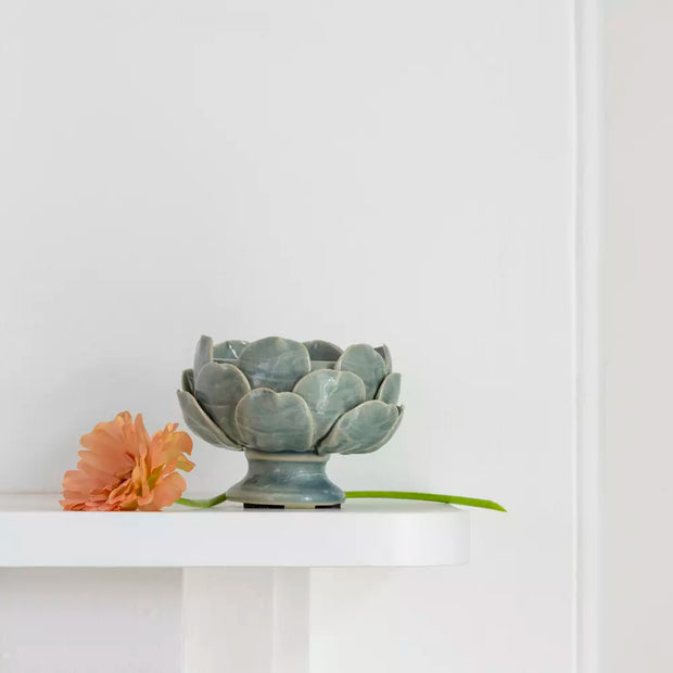 Artichoke Pillar Candle Holder - Sage