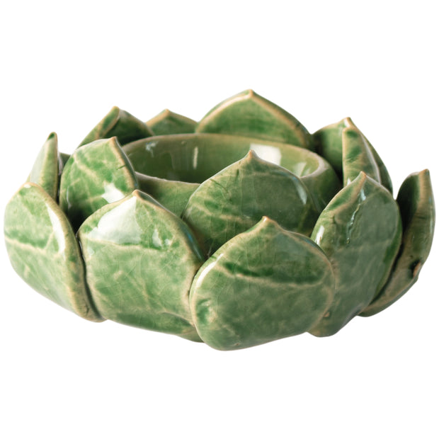 Artichoke Tea Light Candle Holder - Green