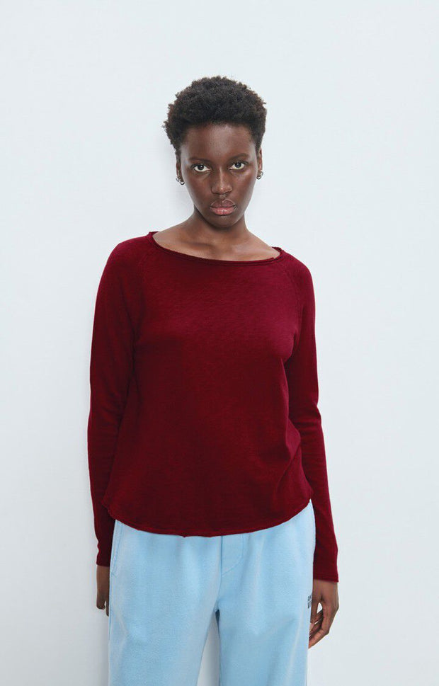 American Vintage Sonoma Long Sleeve Tee in Vintage Cerise