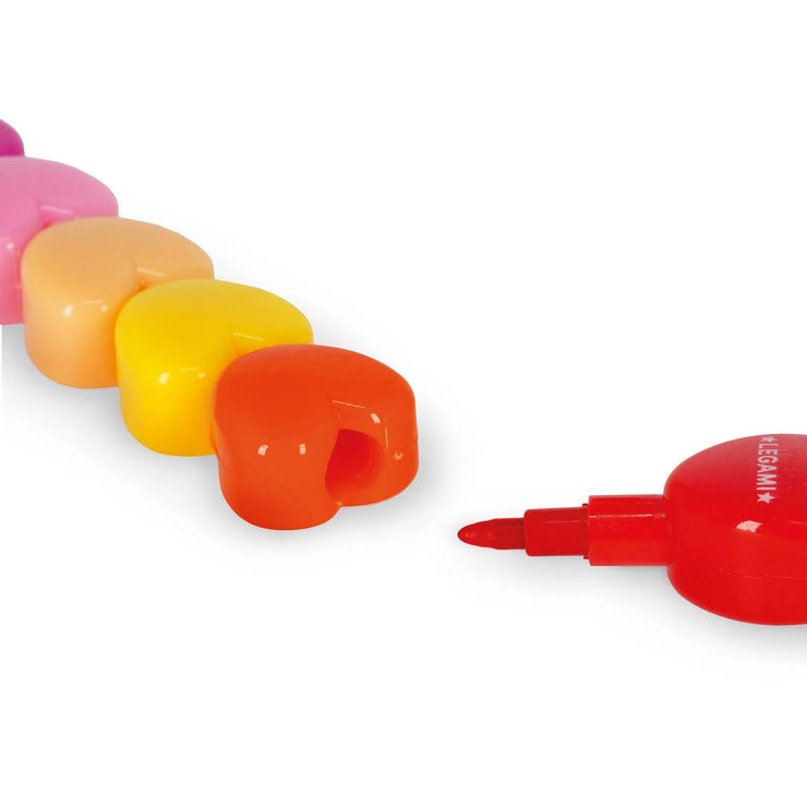 Legami 12 Stackable Heart Crayons - Dream in Colour