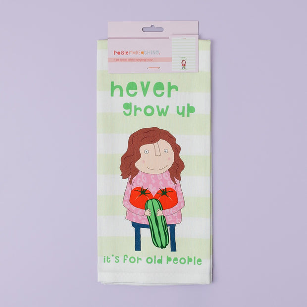 Rosie Made A Thing Tea Towel - Never Grow Up