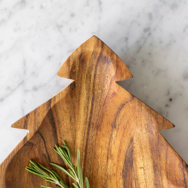 Acacia Christmas Tree Serving Board