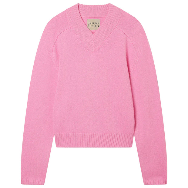 Jumper 1234 Crop Oversize Cashmere V Neck - Candy