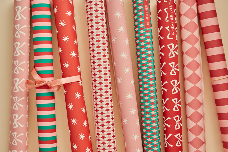 Heather Evelyn Gift Wrap - Red Bows