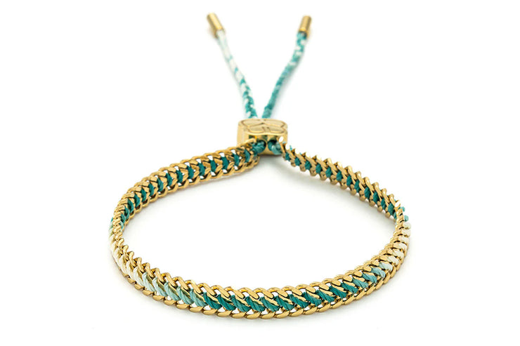 Boho Betty Bracelet - Athena Turquoise Gold Braided Bracelet