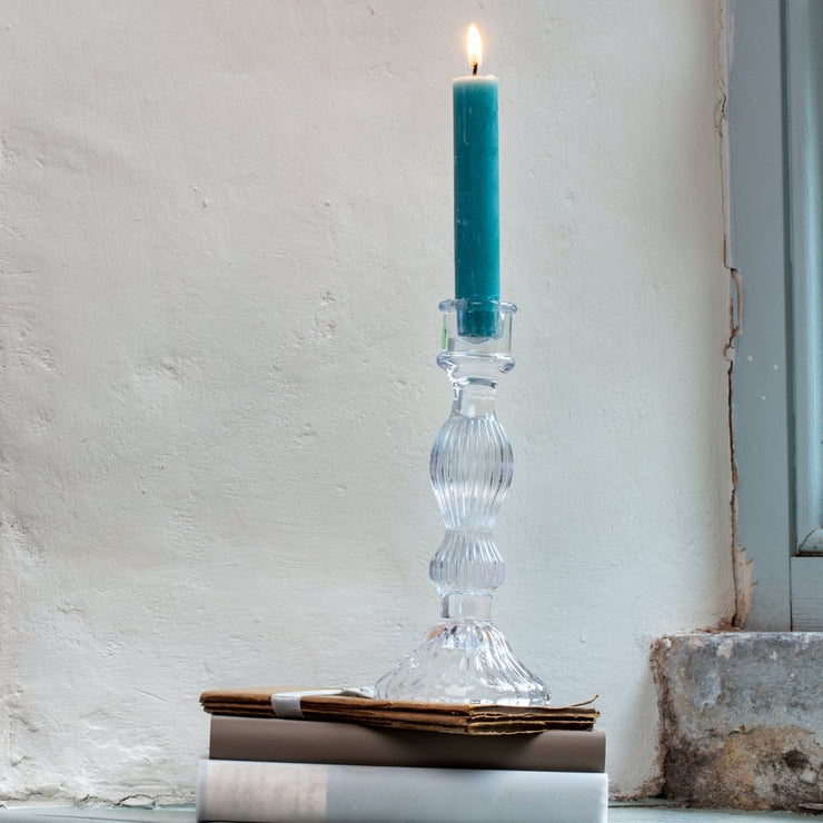 Bella Clear Glass Candlestick