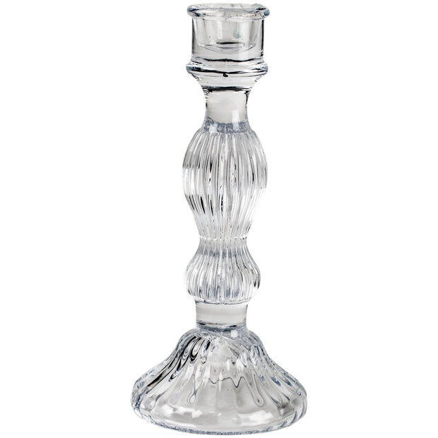 Bella Clear Glass Candlestick