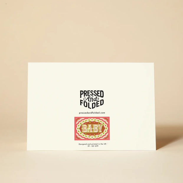 Pressed and Folded Card - Baby