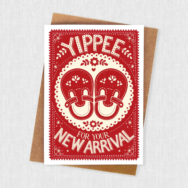 Alexandra Snowdon Yippee New Arrival Baby Card
