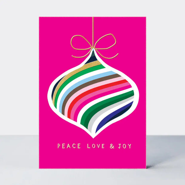 Rachel Ellen Christmas Card - Stripy Bauble
