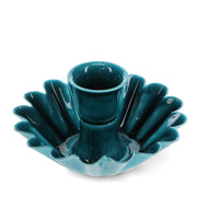 Enamel Cupped Flower Candle Holders