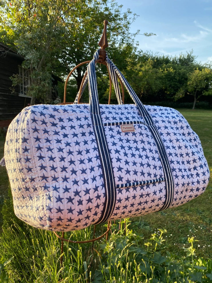 Twizzell Indian Block Print Weekend Bag - Stars