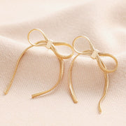 Bow Chain Statement Gold Stud Earrings
