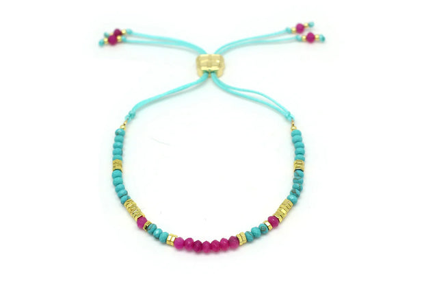 Boho Betty Bracelet - Spriea Pink & Turquoise