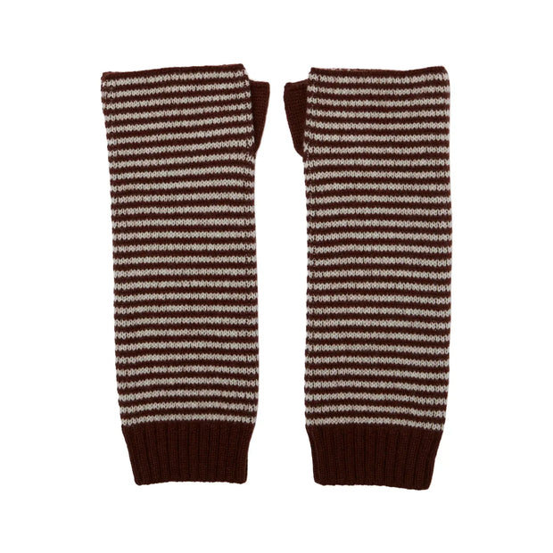 Fine Stripe Cashmere Wrist Warmers