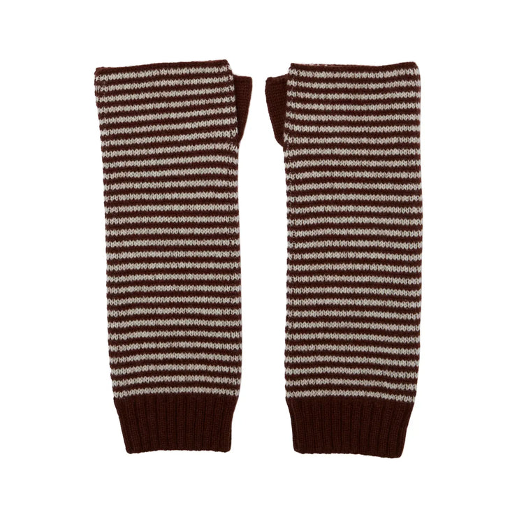 Fine Stripe Cashmere Wrist Warmers