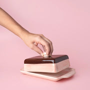 Tierra Cocida Butter Dish - Pink & Brown
