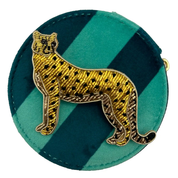 Sixton Jewellery Teal Travel Pot - Cheetah Brooch