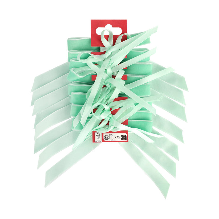 Candy Velvet Bows 8 Pack - Green