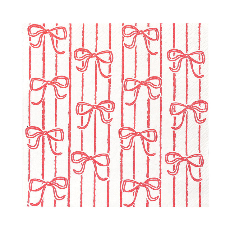 Christmas Paper Napkins 20 Pack - Candy Bows