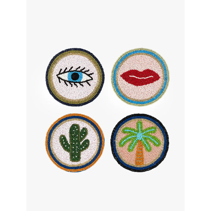 Eleanor Bowmer Set of 4 Beaded Coasters - Icon