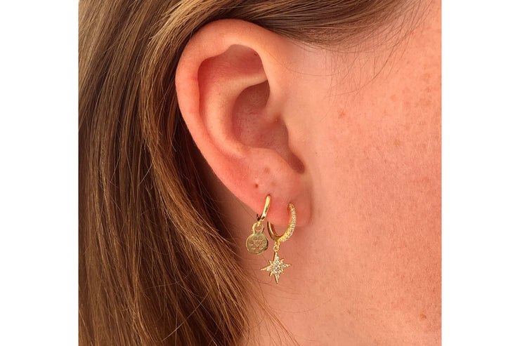 Boho Betty Earrings - Cohan Gold Cz Star Hoops