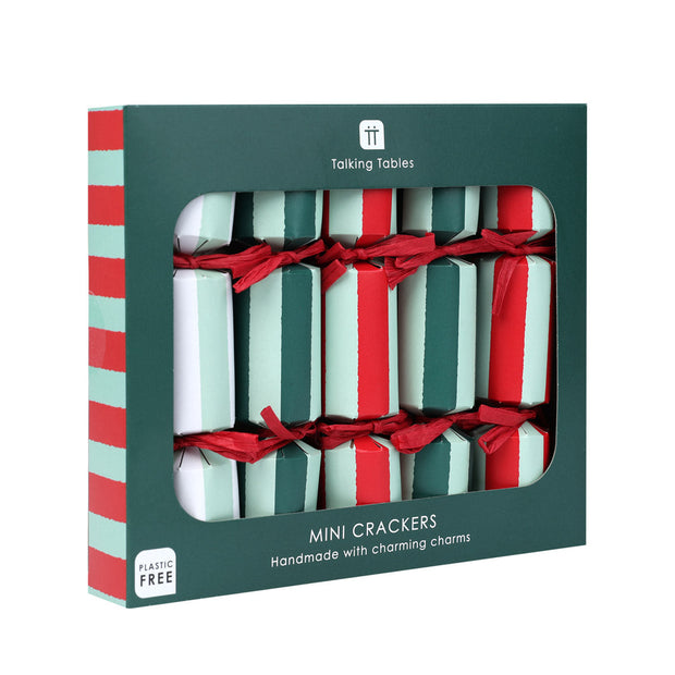 Mini Christmas Crackers Box of 6 - Striped