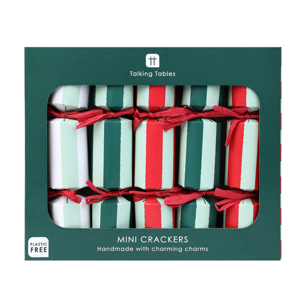 Mini Christmas Crackers Box of 6 - Striped