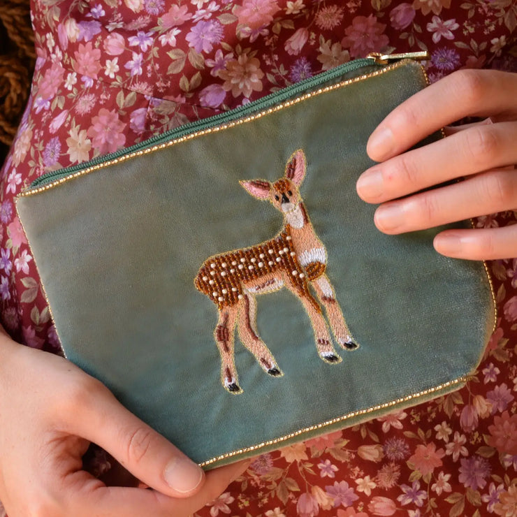 My Doris Medium Pouch - Green Deer