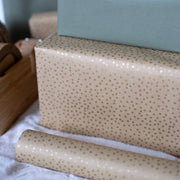 Recycled 5m Roll of Wrapping Paper - Gold Dots