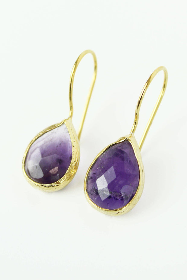 My Doris Single Drop Amethyst Earrings