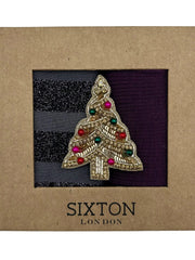 Sixton London Purple Barcelona & Berlin Sock Duo with Tree Pin