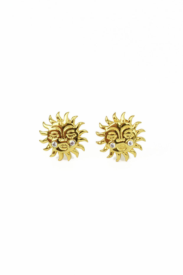 My Doris Gold Sun Studs