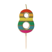 Rainbow Gold Birthday Number Candles