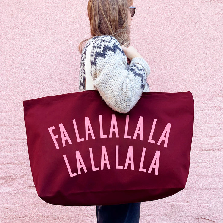 Falalalala Lalalala Burgundy REALLY Big Bag