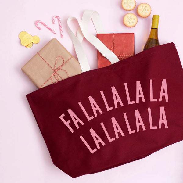Falalalala Lalalala Burgundy REALLY Big Bag