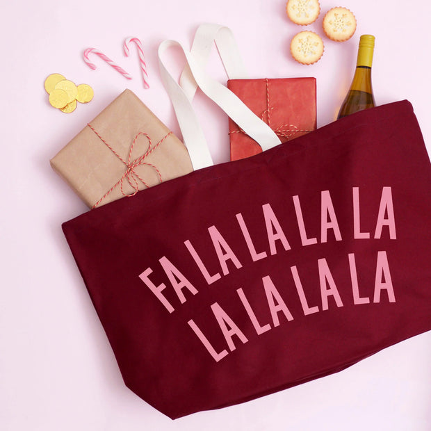 Falalalala Lalalala Burgundy REALLY Big Bag