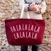 Falalalala Lalalala Burgundy REALLY Big Bag