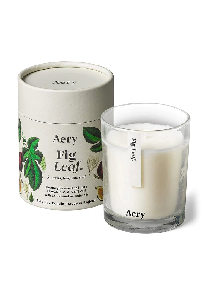 Aery Fig Leaf Scented Soy Candle - Black Fig, Vetiver & Cedarwood