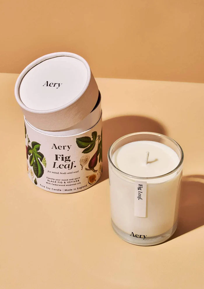 Aery Fig Leaf Scented Soy Candle - Black Fig, Vetiver & Cedarwood