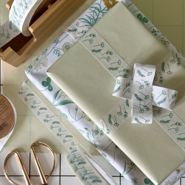 Paper Tape - Green Floral 24mm