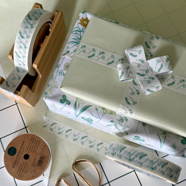 Paper Tape - Green Floral 24mm