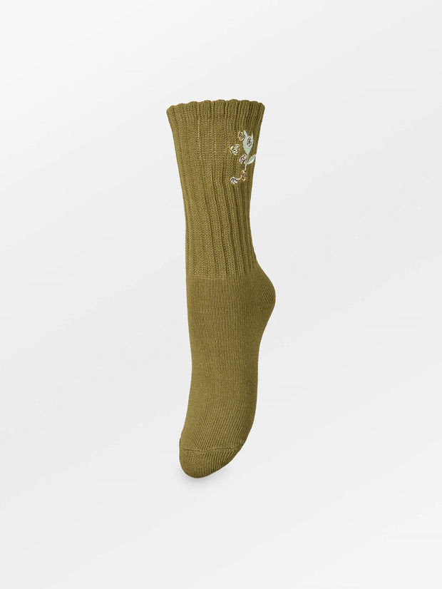 Becksondergaard Rosy Cotta Socks - Woodbine Green