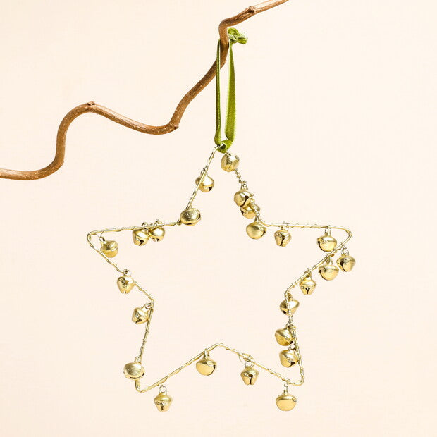 Gold Bells Star Hanging Decoration