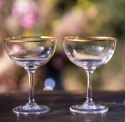 The Vintage List Champagne Saucers Set of 2 - Gold Rim